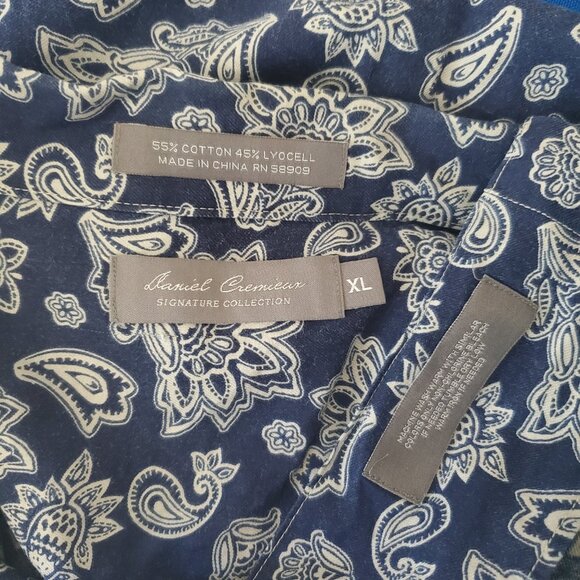 Daniel Cremieux Collection Blue & White Floral Button Down Shirt Mens Sz XL - Picture 7 of 8